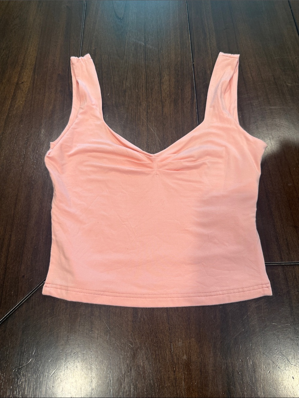 Soft Pink V-Neck Cropped Tank Top